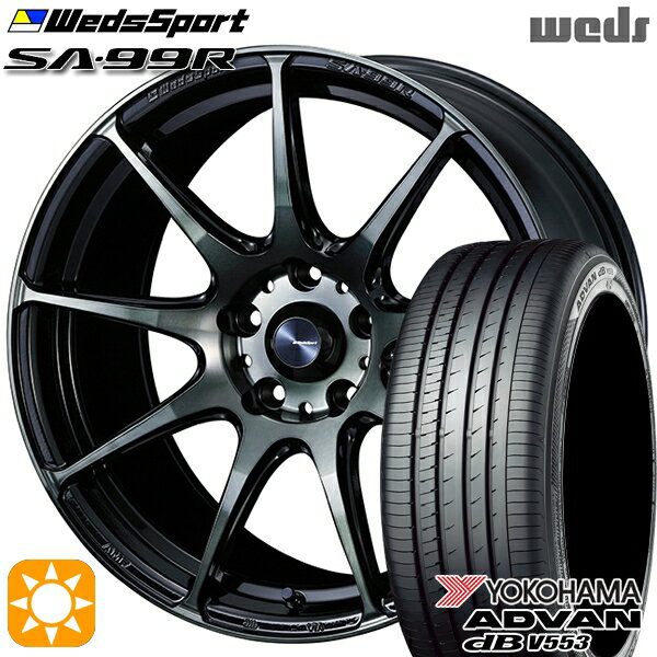 【取付対象】マツダ6 エクストレイル 225/60R18 104W XL ヨコハマ アドバンデシベル V553 Weds ウェッズスポーツ SA99R WBC（ウォースブラッククリアー） 18インチ 7.5J 5H114.3 サマータイヤホイールセット