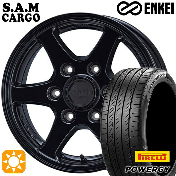【取付対象】215/60R17 96V ピレリ パワジー ENKEI S.A.M カーゴ ブラック 17インチ 6.5J 6H139.7 サマータイヤホイールセット