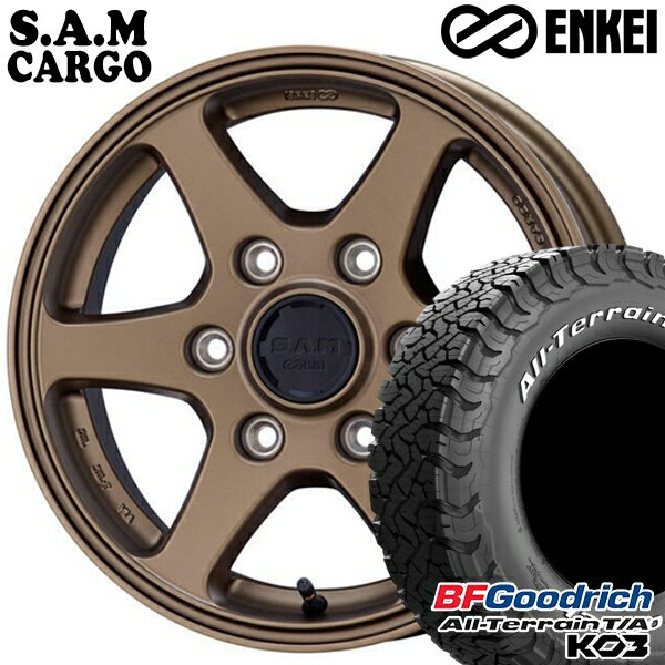 【取付対象】215/70R16 100/97S RWL BFグッドリッチ オールテレーン T/A KO3 ENKEI S.A.M カーゴ マットブロンズ 16インチ 6.5J 6H139.7 サマータイヤホイールセット