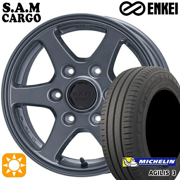 【取付対象】200系ハイエース 215/65R16C 109/107T ミシュラン アジリス3 ENKEI S.A.M カーゴ ガンメタリック 16インチ 6.5J 6H139.7 サマータイヤホイールセット