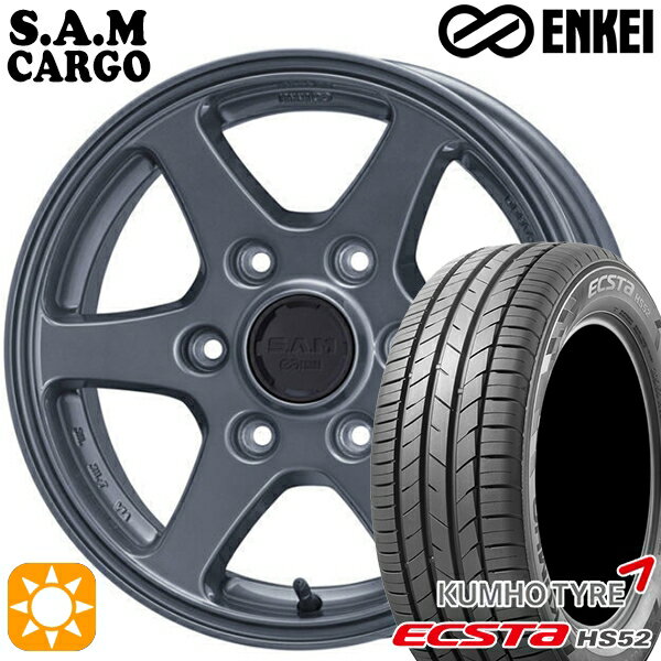 【取付対象】215/60R17 100V XL クムホ エクスタ HS52 ENKEI S.A.M カーゴ ガンメタリック 17インチ 6.5J 6H139.7 サマータイヤホイールセット