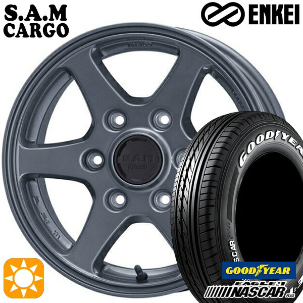 【取付対象】200系ハイエース 195/80R15 107/105N グッドイヤー ナスカープラス ENKEI S.A.M カーゴ ガンメタリック 15インチ 6.0J 6H139.7 サマータイヤホイールセット