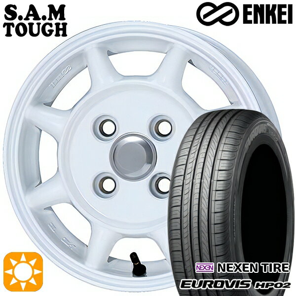 【取付対象】155/70R13 ネクセン ロードストーン ユーロビズ HP02 ENKEI S.A.M タフ ホワイト 13インチ 4.5J 4H100 サマータイヤホイールセット