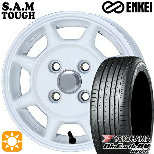 【取付対象】エブリィワゴン 165/60R14 75H ヨコハマ ブルーアース RV03 ENKEI S.A.M タフ ホワイト 14インチ 4.5J 4H100 サマータイヤホイールセット