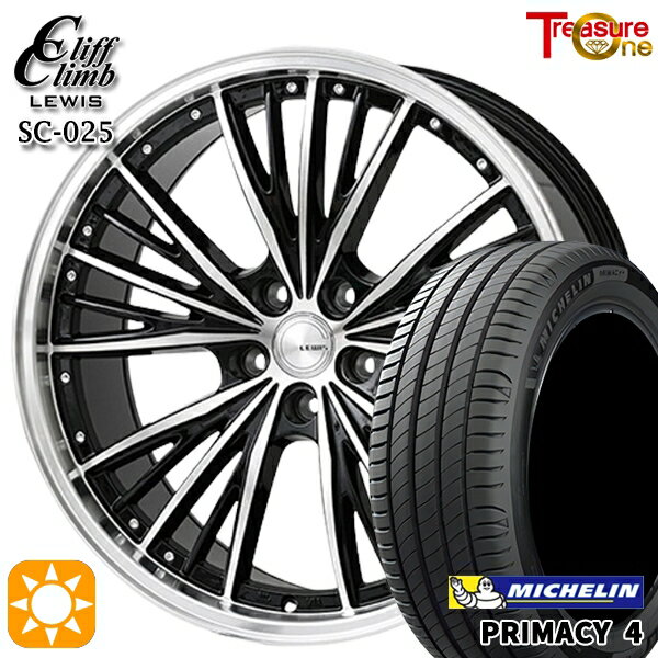 【取付対象】マークX レクサスIS 235/40R19 96W XL VOL ミシュラン プライマシー4 トレジャーワン クリフクライム ルイス SC025 19インチ 8.0J 5H114.3 サマータイヤホイールセット