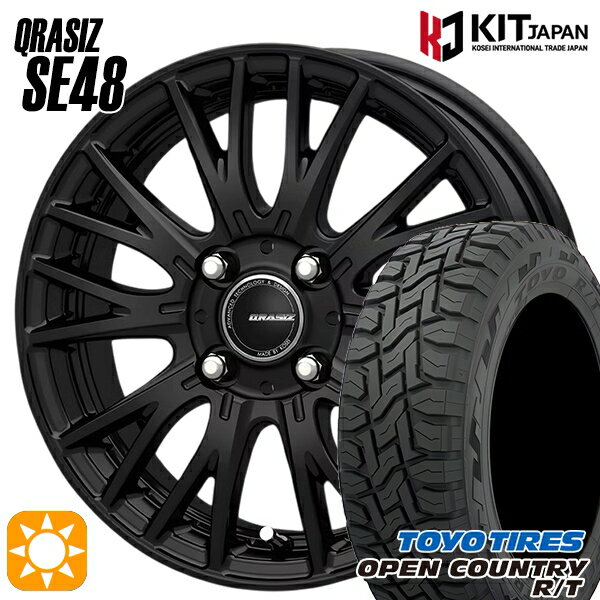 【取付対象】軽トラ 145/80R12 80/78N LT トーヨー オープンカントリー R/T KOSEI クレイシズ SE48 ブラック 12インチ 3.5J 4H100+44 サマータイヤホイールセット