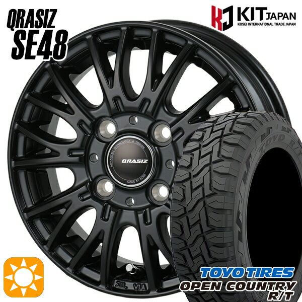 【取付対象】軽トラ 145/80R12 80/78N LT トーヨー オープンカントリー R/T KOSEI クレイシズ SE48 ブラック 12インチ 3.5J 4H100+44 サマータイヤホイールセット