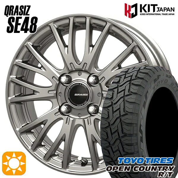 【取付対象】軽トラ 145/80R12 80/78N LT トーヨー オープンカントリー R/T KOSEI クレイシズ SE48 シルバー 12インチ 3.5J 4H100+44 サマータイヤホイールセット