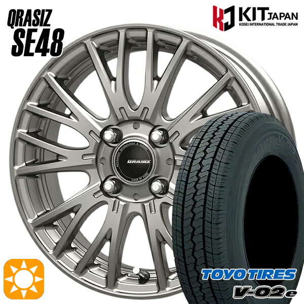 【取付対象】軽トラ 145/80R12 80/78N トーヨー V02E V-02E KOSEI クレイシズ SE48 シルバー 12インチ 3.5J 4H100+44 サマータイヤホイールセット