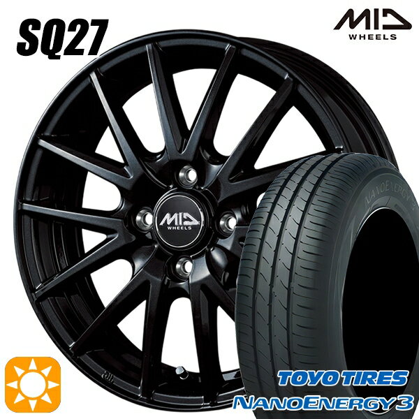 【取付対象】エブリィワゴン 165/60R14 75H トーヨー ナノエナジー3 MID シュナイダー SQ27 メタリックブラック 14インチ 4.5J 4H100 サマータイヤホイールセット