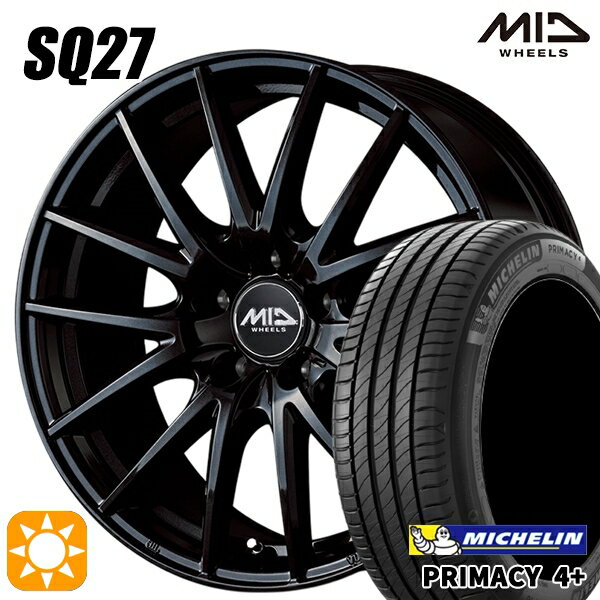 【取付対象】リーフ レヴォーグ 215/50R17 95W XL ミシュラン プライマシー4プラス MID シュナイダー SQ27 メタリックブラック 17インチ 7.0J 5H114.3 サマータイヤホイールセット