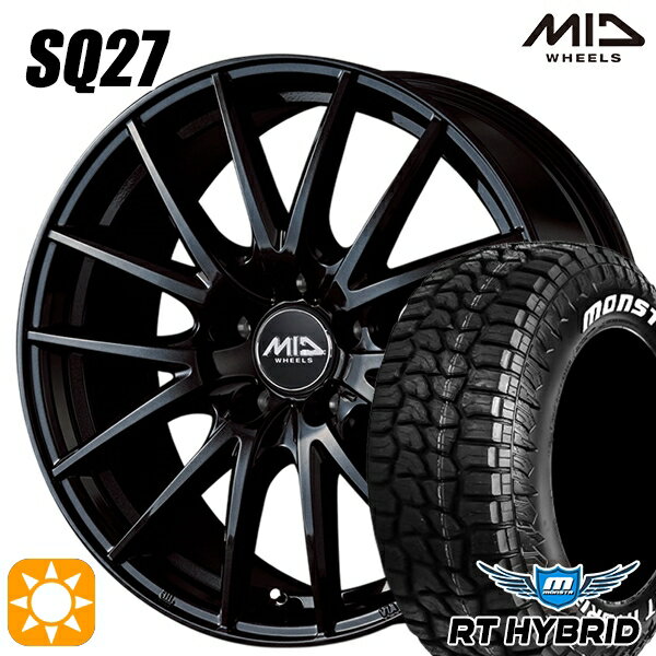 【取付対象】195/65R15 91S RWL モンスタ RTハイブリッド MID シュナイダー SQ27 メタリックブラック 15インチ 6.0J 5H114.3 サマータイヤホイールセット