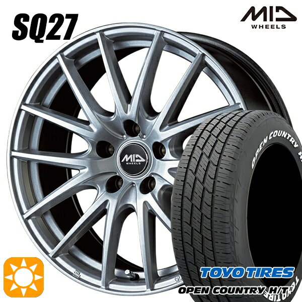 【取付対象】30/50プリウス 185/65R15 88H トーヨー オープンカントリー H/T2 WL MID シュナイダー SQ27 メタリックシルバー 15インチ 6.0J 5H100 サマータイヤホイールセット