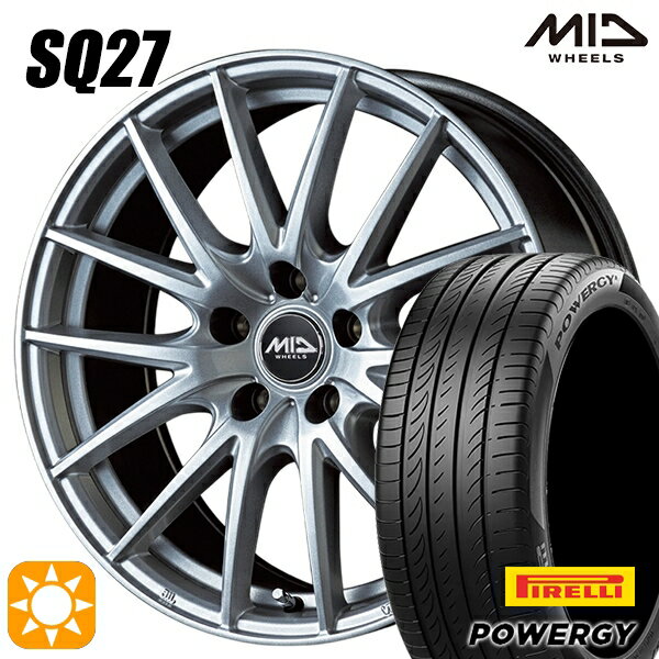 【取付対象】C-HR カローラクロス 215/60R17 96V ピレリ パワジー MID シュナイダー SQ27 メタリックシルバー 17インチ 7.0J 5H114.3 サマータイヤホイールセット