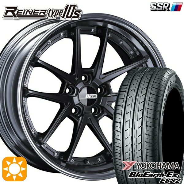 【取付対象】215/40R18 85W ヨコハマ ブルーアース ES32 SSR ライナー タイプ 10R プリズムダークガンメタ 18インチ 7.5J 5H114.3 サマータイヤホイールセット