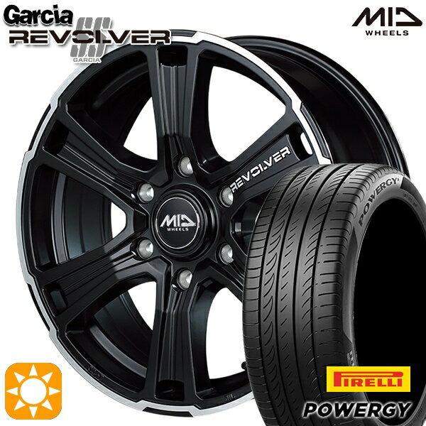 【取付対象】215/60R17 96V ピレリ パワジー MID ガルシア SS リボルバー セミグロスブラック/RP/LM 17インチ 6.5J 6H139.7 サマータイヤホイールセット