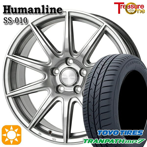 【取付対象】215/55R17 94V トーヨー トランパス mp7 トレジャーワン ヒューマンライン SS010 ダークグレー 17インチ 7.0J 5H114.3 +38/+48/+53 サマータイヤホイールセット