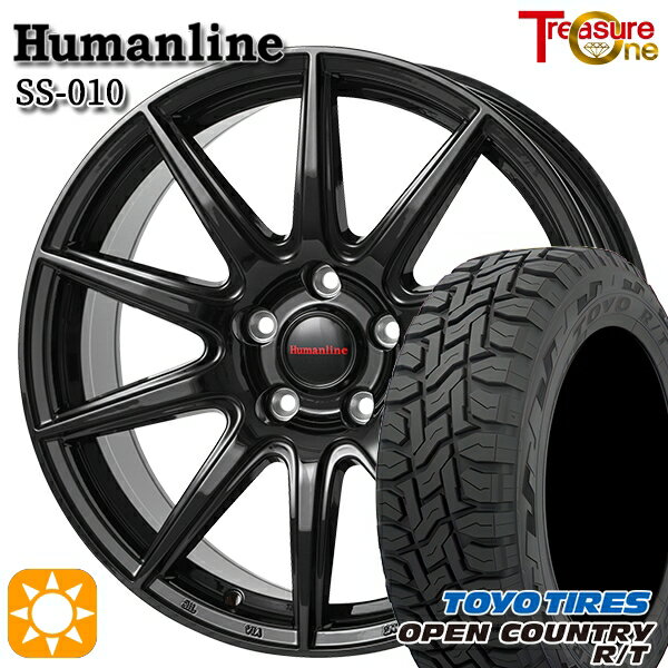 【取付対象】225/60R17 99Q トーヨー オープンカントリー R/T トレジャーワン ヒューマンライン SS010 ブラック 17インチ 7.0J 5H114.3 +38/+48/+53 サマータイヤホイールセット