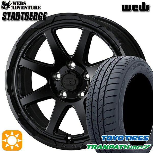 【取付対象】215/60R16 95H トーヨー トランパス mp7 ウェッズ スタットベルク セミマットブラック 16インチ 7.0J 5H114.3 サマータイヤホイールセット