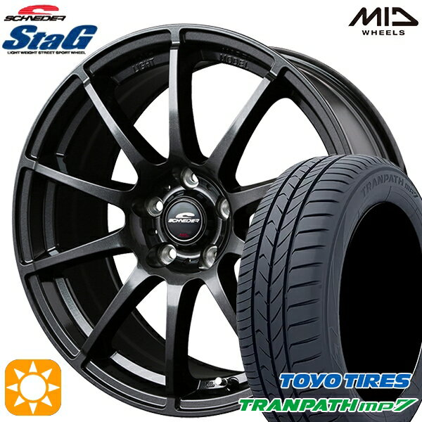 5/15ポイント5倍★195/65R15 91H トーヨー トランパス mp7 MID シュナイダー スタッグ ストロングガンメタ 15インチ 6.0J 5H114.3 サマータイヤホイールセット