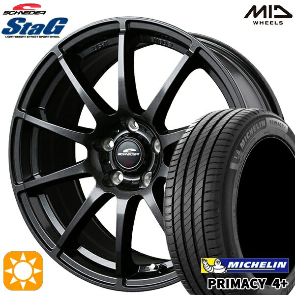 【取付対象】215/50R17 95W XL ミシュラン プライマシー4プラス MID シュナイダー スタッグ ストロングガンメタ 17インチ 7.0J 5H114.3 サマータイヤホイールセット