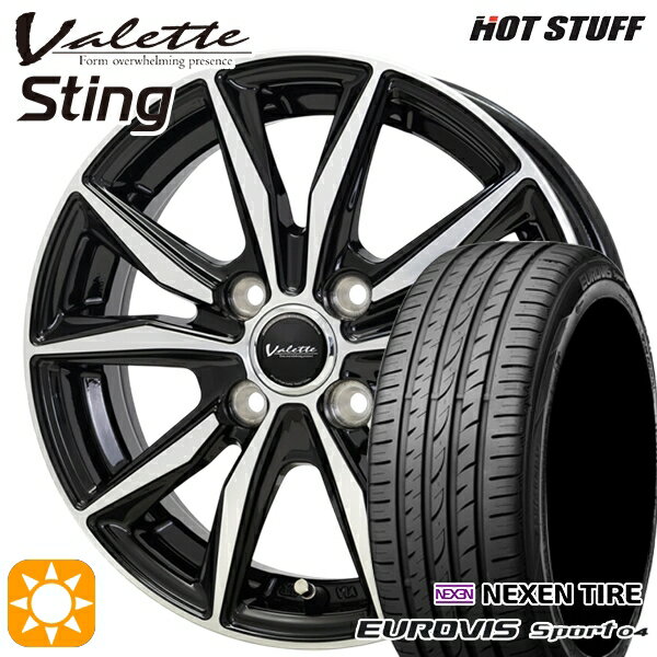 【取付対象】エブリィワゴン 165/60R14 75H ロードストーン ユーロビズ Sport 04 ホットスタッフ ヴァレット スティング BK/P 14インチ 4.5J 4H100 +45 サマータイヤホイールセット