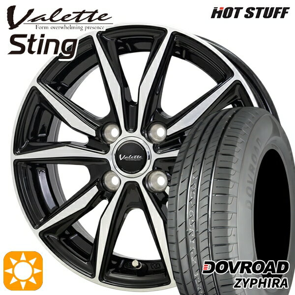 【取付対象】エブリィワゴン 165/60R14 75H DOVROAD ザイファイラ ホットスタッフ ヴァレット スティング BK/P 14インチ 4.5J 4H100 +45 サマータイヤホイールセット
