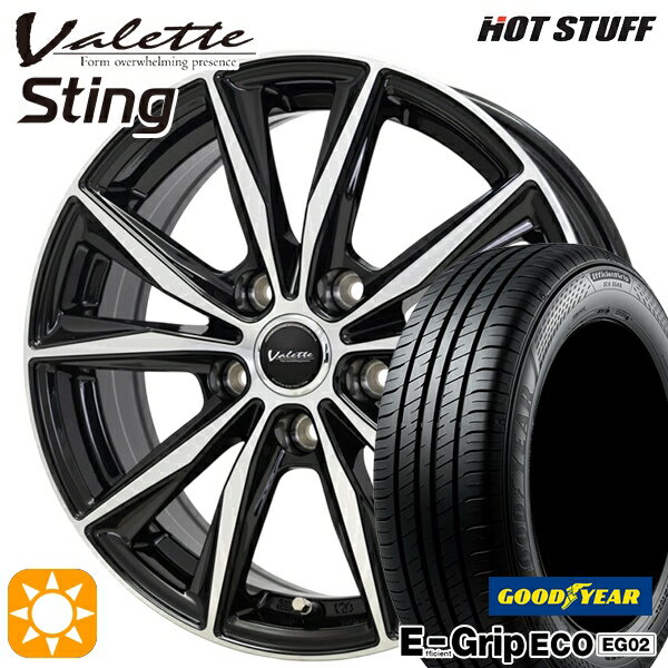 樂天商城 - 【取付対象】リーフ アクセラ 205/55R16 91V グッドイヤー エフィシェントグリップ EG02 ホットスタッフ ヴァレット スティング BK/P 16インチ 6.0J 5H114.3 サマータイヤホイールセット
