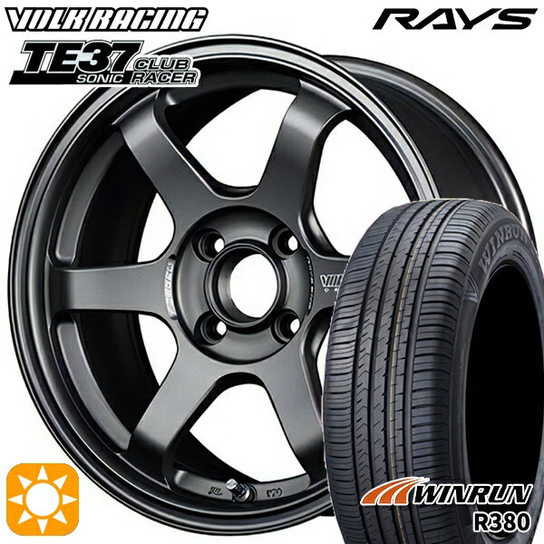 最大2,000円OFFクーポン★185/65R15 88H ウィンラン R380 RAYS ボルクレーシング TE37 ソニック クラブレーサー DM 15インチ 7.0J 4H100 サマータイヤホイールセット