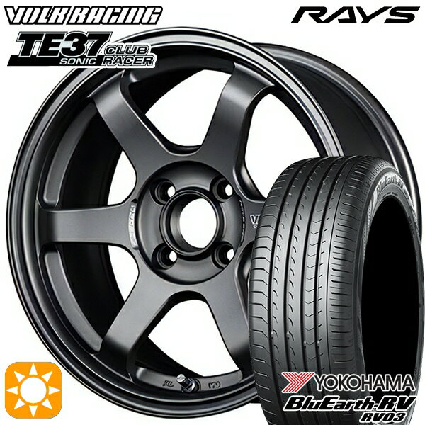 最大2,000円OFFクーポン★185/60R15 84H ヨコハマ ブルーアース RV03 RAYS ボルクレーシング TE37 ソニック クラブレーサー DM 15インチ 7.0J 4H100 サマータイヤホイールセット