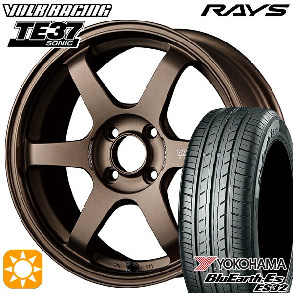 【取付対象】175/65R15 84S ヨコハマ ブルーアース ES32 RAYS ボルクレーシング TE37 ソニック BR 15インチ 6.0J 4H100 サマータイヤホイールセット