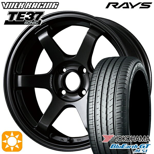 5/15ポイント5倍★195/45R16 84V XL ヨコハマ ブルーアースGT AE51 RAYS ボルクレーシング TE37 ソニック MM 16インチ 6.0J 4H100 サマータイヤホイールセット