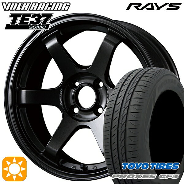 【取付対象】アクア ヤリス 195/50R16 88V XL トーヨー プロクセス CF3 RAYS ボルクレーシング TE37 ソニック MM 16インチ 6.0J 4H100 サマータイヤホイールセット