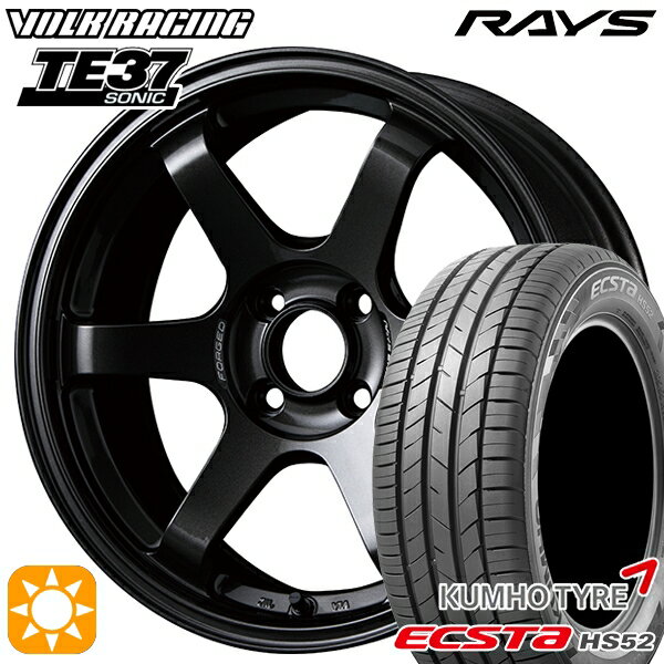 【取付対象】195/45R16 84V XL クムホ エクスタ HS52 RAYS ボルクレーシング TE37 ソニック MM 16インチ 6.0J 4H100 サマータイヤホイールセット