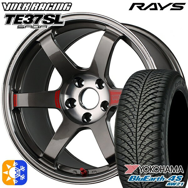 175/65R15 84H ヨコハマ ブルーアース 4S AW21 RAYS ボルクレーシング TE37 ソニック SL PG 15インチ 6.0J 4H100 オールシーズンタイヤホイールセット