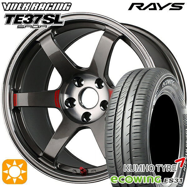 【取付対象】175/65R15 84H クムホ エコウィング ES31 RAYS ボルクレーシング TE37 ソニック SL PG 15インチ 6.0J 4H100 サマータイヤホイールセット