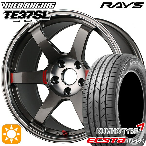 【取付対象】195/50R16 88V XL クムホ エクスタ HS52 RAYS ボルクレーシング TE37 ソニック SL PG 16インチ 6.0J 4H100 サマータイヤホイールセット