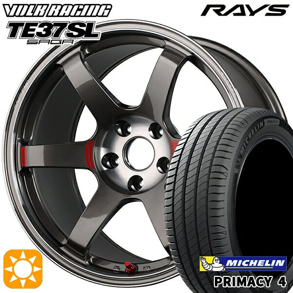 【取付対象】185/60R15 88H XL ミシュラン プライマシー4 RAYS ボルクレーシング TE37 ソニック SL PG 15インチ 6.0J 4H100 サマータイヤホイールセット