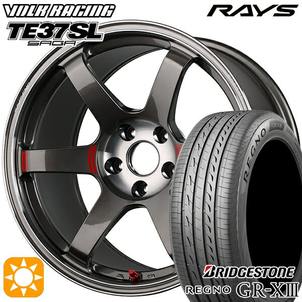 【取付対象】アイシス ノア/ヴォクシー 215/45R17 91W XL ブリヂストン レグノ GR-X3 RAYS ボルクレーシング TE37 サーガSL PG 17インチ 7.5J 5H114.3 サマータイヤホイールセット