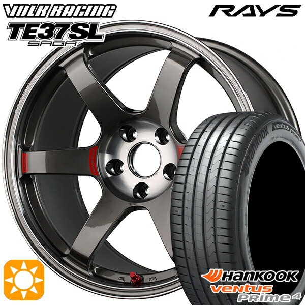 【取付対象】215/60R17 96V ハンコック veNtus PRime4 K135A RAYS ボルクレーシング TE37 サーガSL PG 17インチ 7.5J 5H114.3 サマータイヤホイールセット