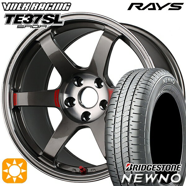 【取付対象】225/55R18 98V ブリヂストン ニューノ RAYS ボルクレーシング TE37 サーガSL PG 18インチ 8.5J 5H114.3 サマータイヤホイールセット