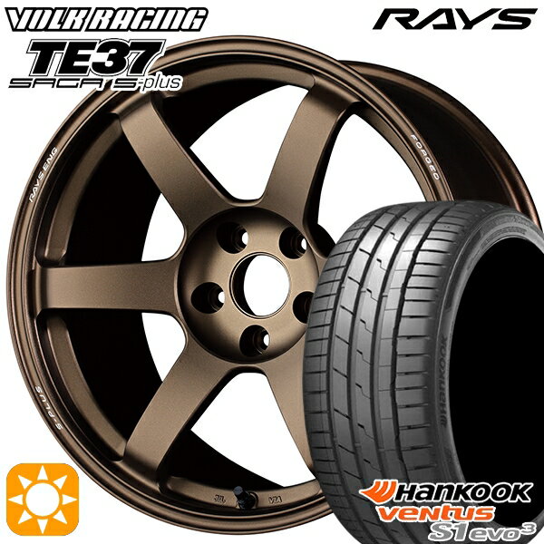 5/15ポイント5倍★215/40R18 89Y XL ハンコック veNtus S1 evo3 K127 RAYS ボルクレーシング TE37 サーガ S-プラス BR 18インチ 7.5J 5H114.3 サマータイヤホイールセット