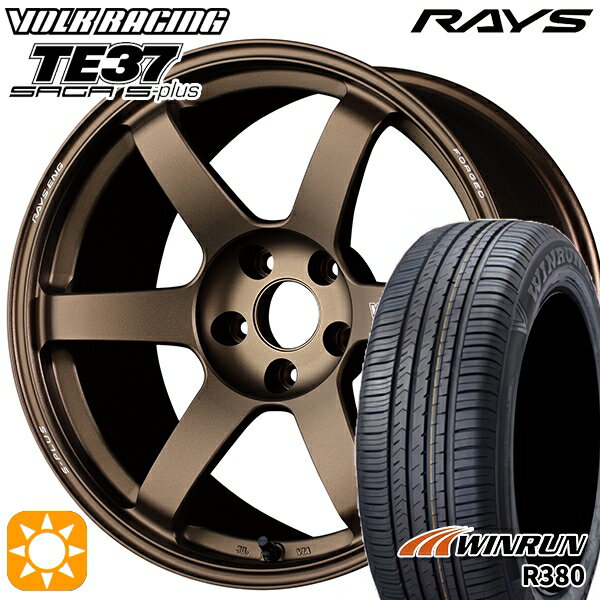 【取付対象】マツダ6 エクストレイル 225/60R18 104V XL ウィンラン R380 RAYS ボルクレーシング TE37 サーガ S-プラス BR 18インチ 7.5J 5H114.3 サマータイヤホイールセット