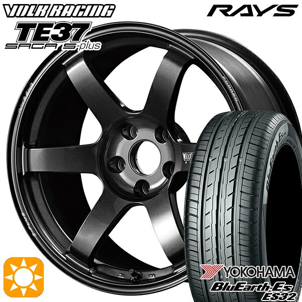 【取付対象】225/40R18 92W XL ヨコハマ ブルーアース ES32 RAYS ボルクレーシング TE37 サーガ S-プラス MM 18インチ 7.5J 5H114.3 サマータイヤホイールセット(2)
