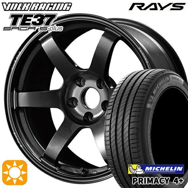 【取付対象】215/60R17 96V ミシュラン プライマシー4プラス RAYS ボルクレーシング TE37 サーガ S-プラス MM 17インチ 7.5J 5H114.3 サマータイヤホイールセット