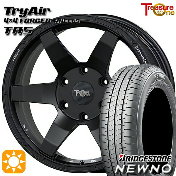 【取付対象】215/65R16 98H ブリヂストン ニューノ トレジャーワン 鍛造 トライエアー TAS マットブラック 16インチ 7.0J 5H114.3 サマータイヤホイールセット