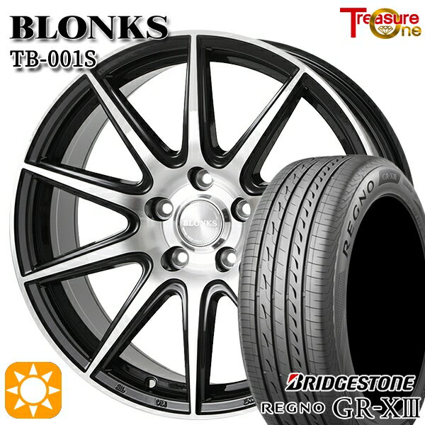 【取付対象】リーフ アクセラ 205/55R16 91V ブリヂストン レグノ GR-X3 トレジャーワン ブロンクス TB001S ブラックポリッシュ 16インチ 6.5J 5H114.3 +38/+48/+53 サマータイヤホイールセット