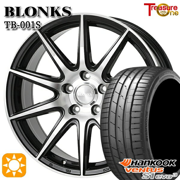 【取付対象】215/45R18 93Y XL ハンコック veNtus S1 evo3 K127 トレジャーワン ブロンクス TB001S ブラックポリッシュ 18インチ 7.0J 5H114.3 +48/+53 サマータイヤホイールセット