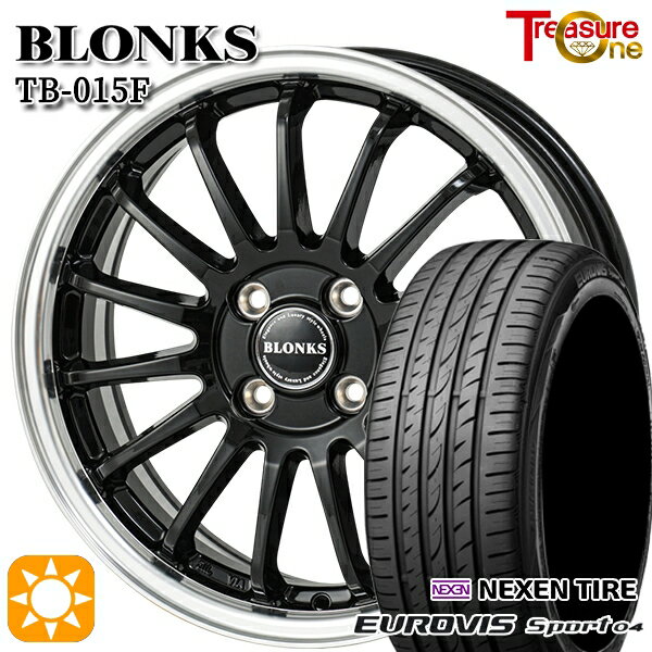 【取付対象】エブリィワゴン 165/60R14 75H ロードストーン ユーロビズ Sport 04 トレジャーワン ブロンクス TB015F BK/RP 14インチ 4.5J 4H100 サマータイヤホイールセット