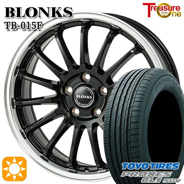 【取付対象】エスティマ ヤリスクロス 215/60R16 95V トーヨー プロクセス CL1 SUV トレジャーワン ブロンクス TB015F BK/RP 16インチ 6.5J 5H114.3 サマータイヤホイールセット
